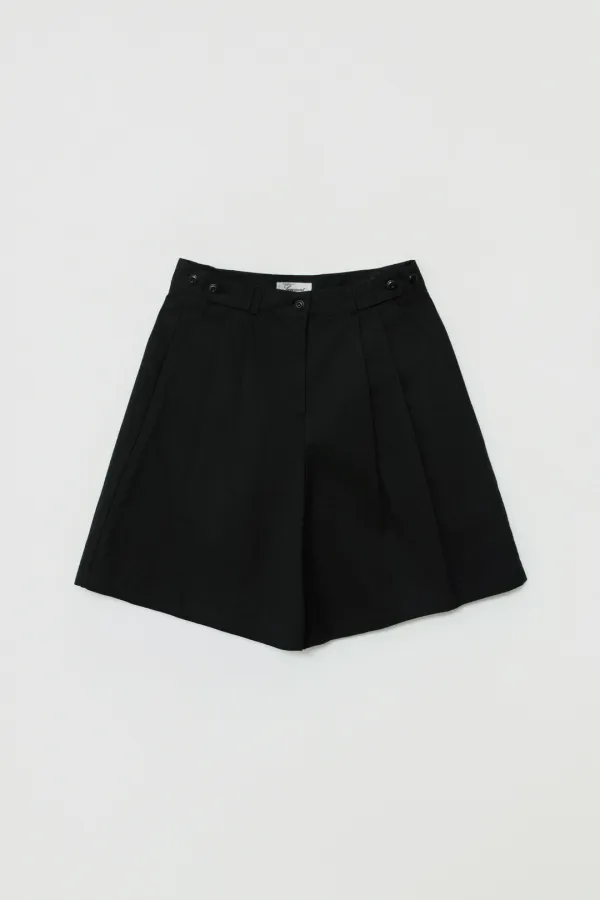 TOREN PINTUCK HALF PANTS_BLACK