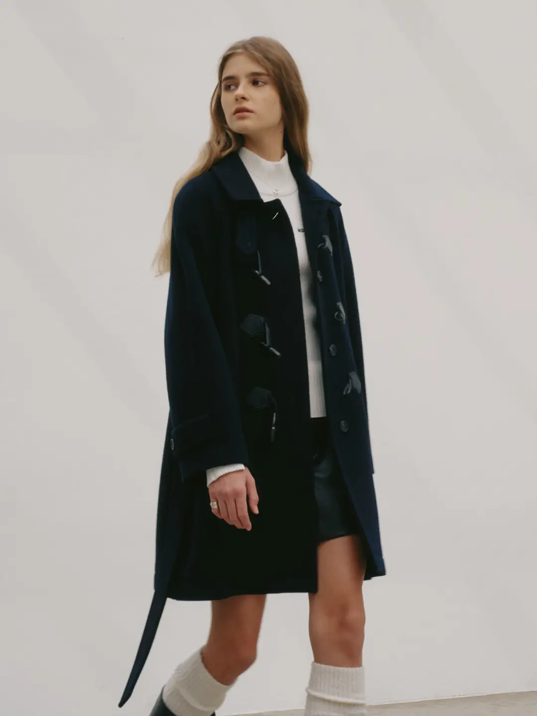 뮤제 [4th] BARCELONA Cashmere Mac Toggle Wool Half Coat_Royal Navy 상품 이미지 2