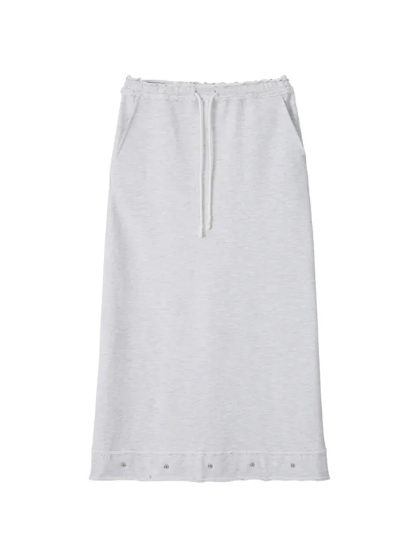 Studded Sweat Skirt_ Melange Gray