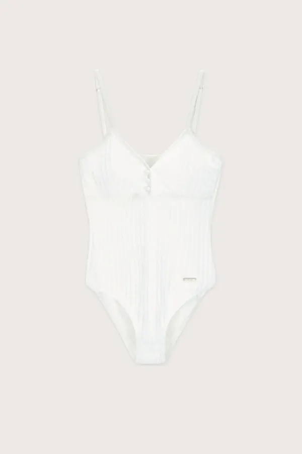 Wave Stripe Swimsuit (White)