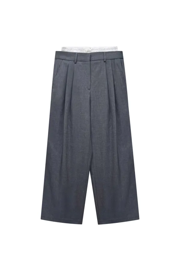 MOON NIGHT WIDE PANTS / CHARCOAL
