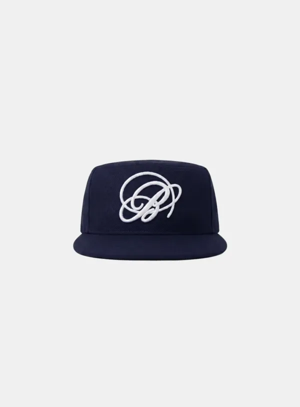 [w-hat26-007] Big B Logo Pillbox Cap - Navy