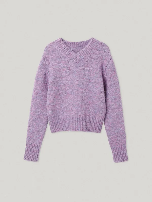 S.M.D V Neck Knit Purple (3rd)