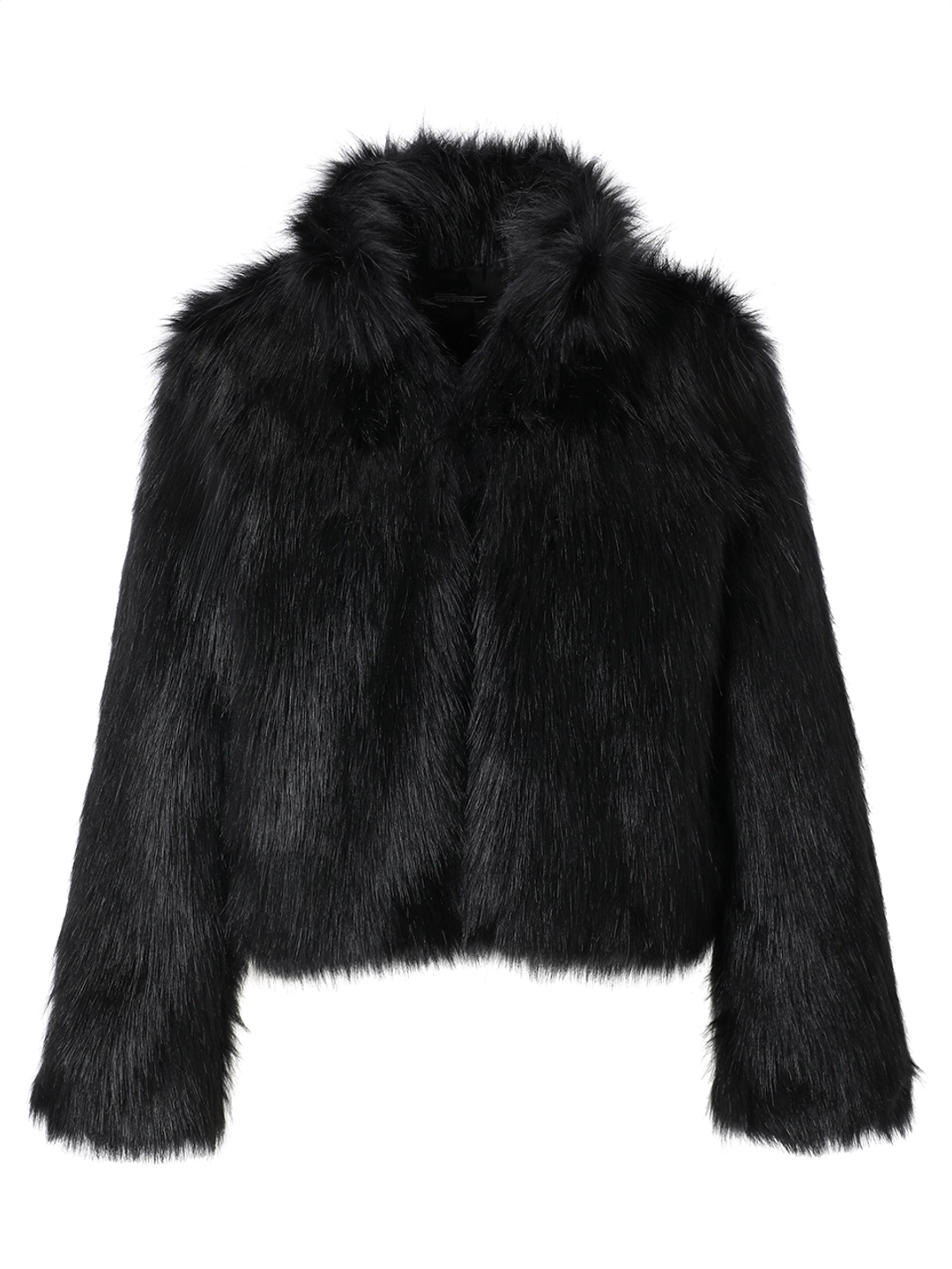 이네기 [4th Reorder] High Neck Fur Jacket (black) 상품 이미지 2