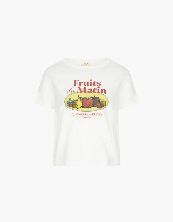 fruits market crop t-shirt - ivory