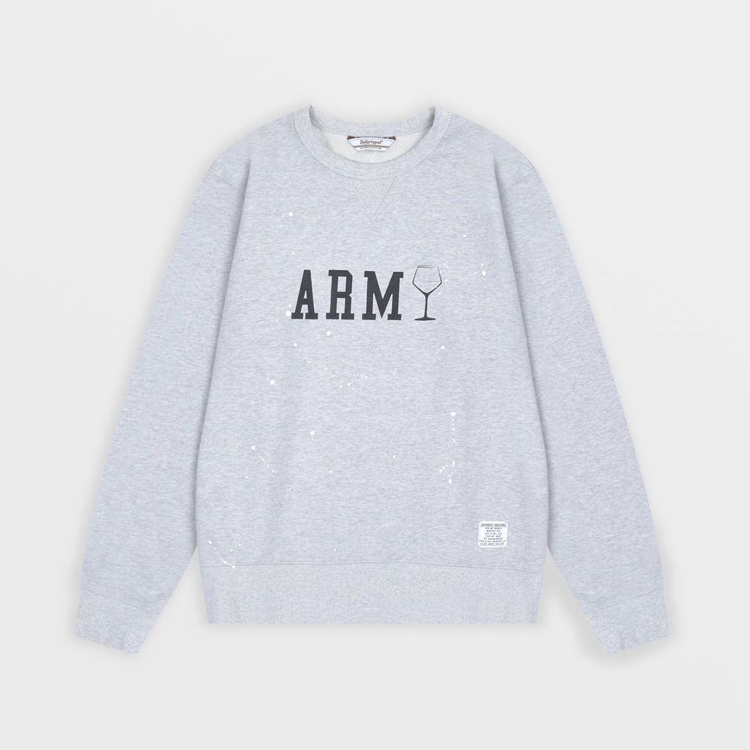 사파리스팟 1/2 Army Wine Paint Sweat Shirt (Light Gray) 상품 이미지 1