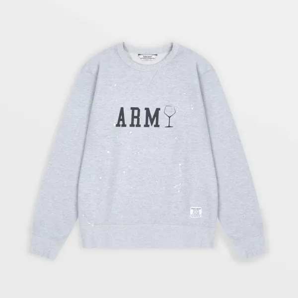 1/2 Army Wine Paint Sweat Shirt (Light Gray)