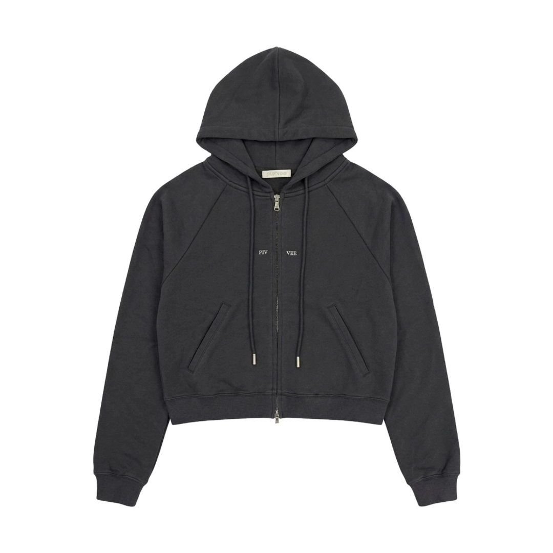 피브비 Split Logo Detail Hoodie (fuzzy charcoal) 상품 이미지 1