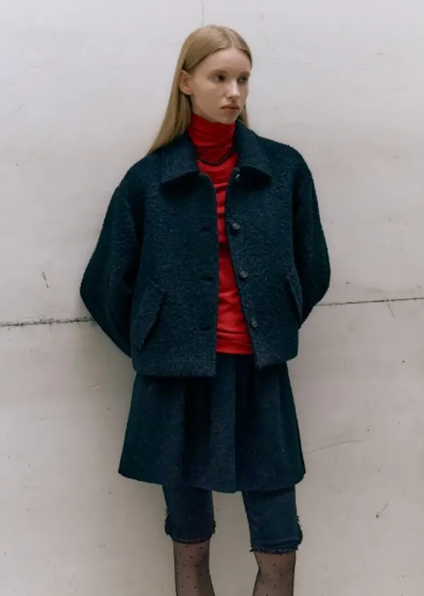 SINGLE CROP MAC JACKET (moat black)