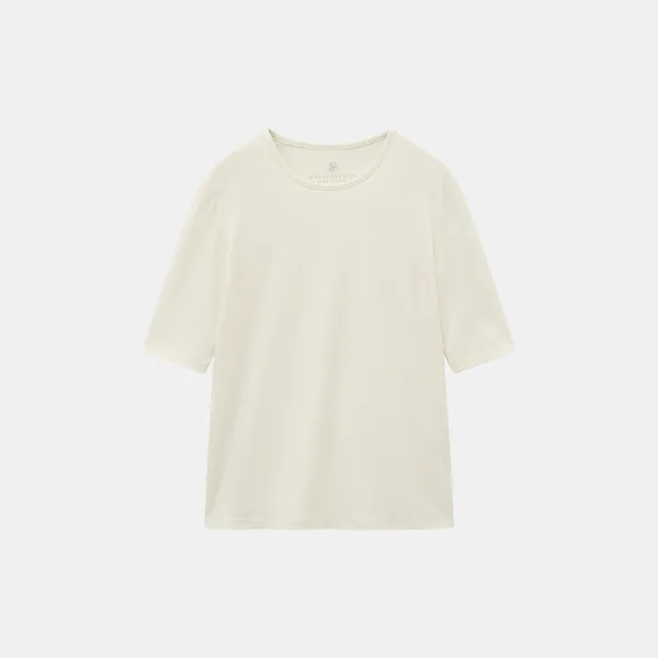SITP5228 울 블렌드 소프트 5부 티셔츠_S\'est passee(쎄빠쎄)_Ivory