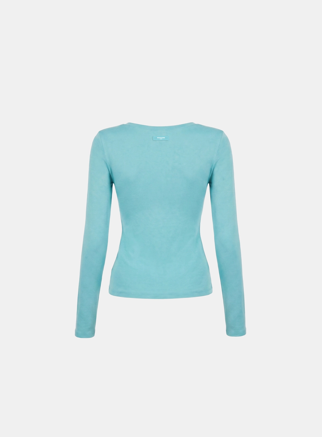 배드블러드 [w-tee26-196] Everyday Scoop Neck Long Sleeve T-Shirt - Mint 상품 이미지 2