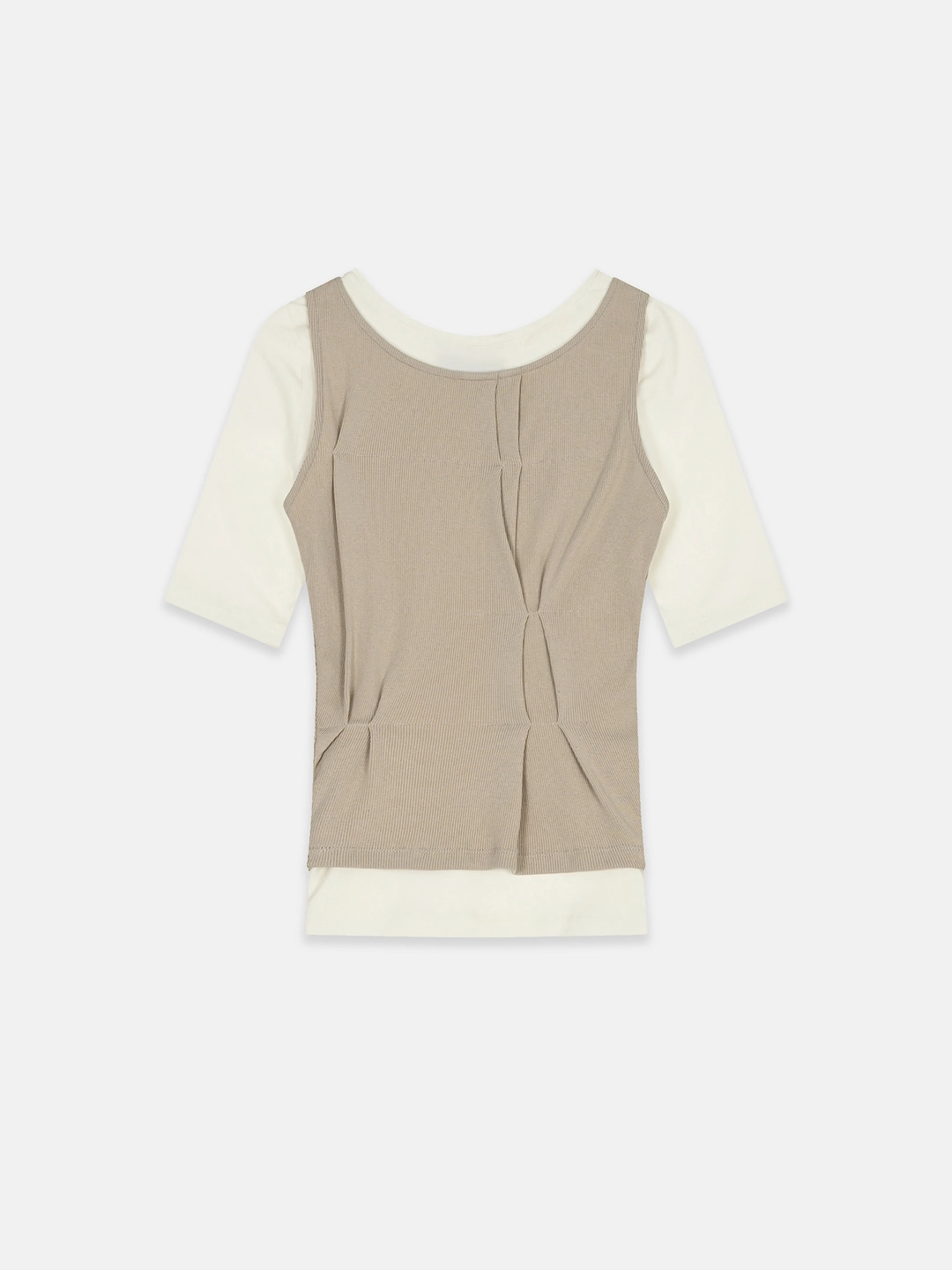 나체 FOLDED LAYERED T-SHIRT IVORY 상품 이미지 1