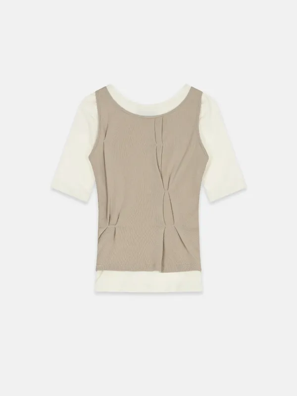 FOLDED LAYERED T-SHIRT IVORY