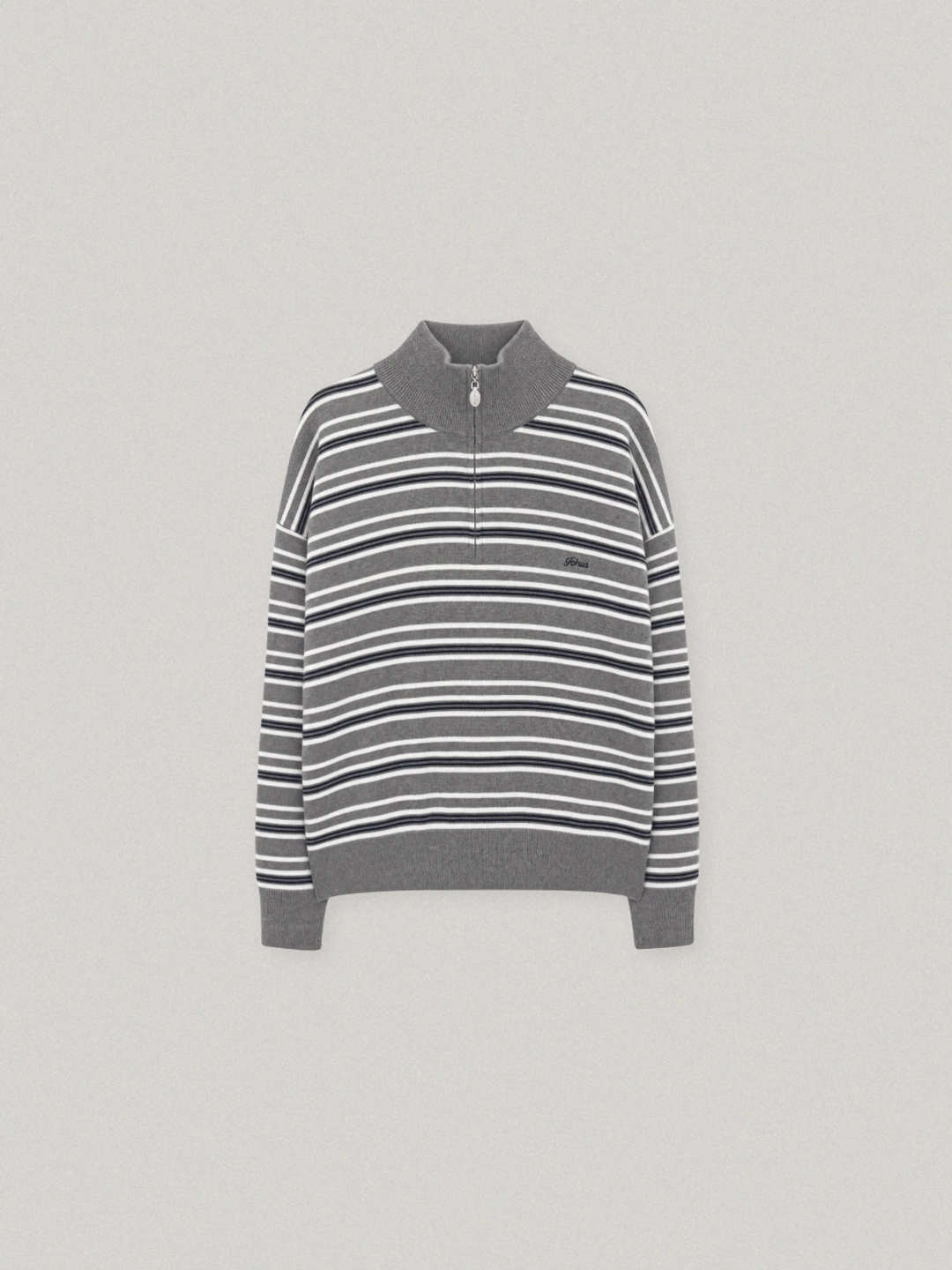 폴뉴아 HERITAGE HALF ZIP UP KNIT (GRAY) 상품 이미지 1