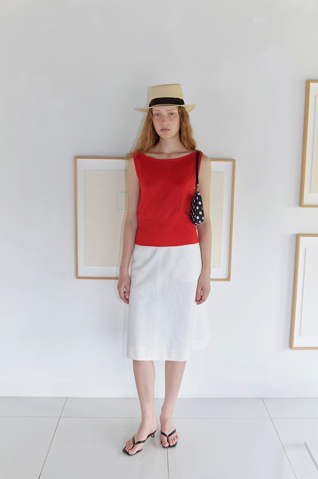 엘오61 Marta Linen Skirt in White 상품 이미지 2