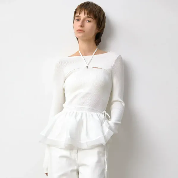 (SK-5034)SHIRRING LAYERED SKIRT