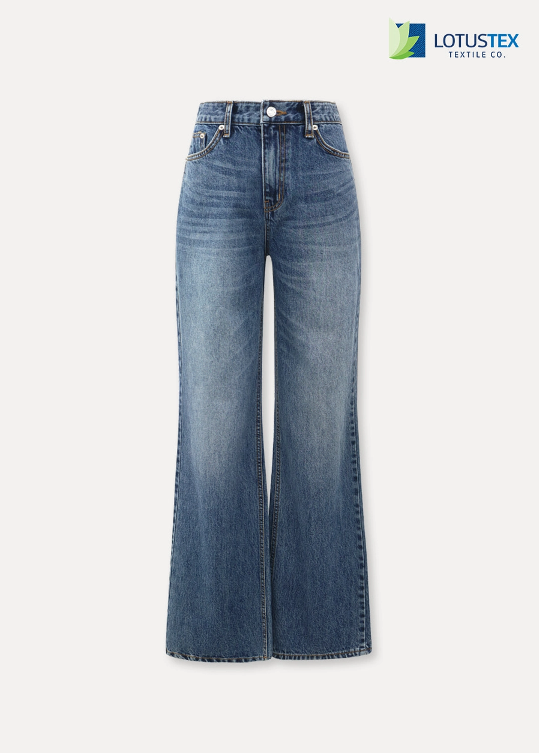 칙스라벨 CHIXLABEL H 에딧 세미 부츠컷 데님 - Mid Blue 상품 이미지 3