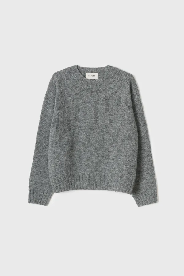 Shetland Wool Wholegarment Knit (Grey)