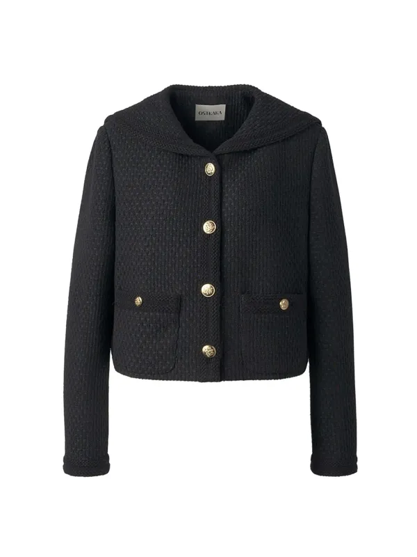 Sailor Tweed Crop Jacket Black Tea