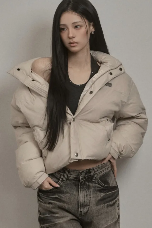 Stud Padded Jacket (greige)