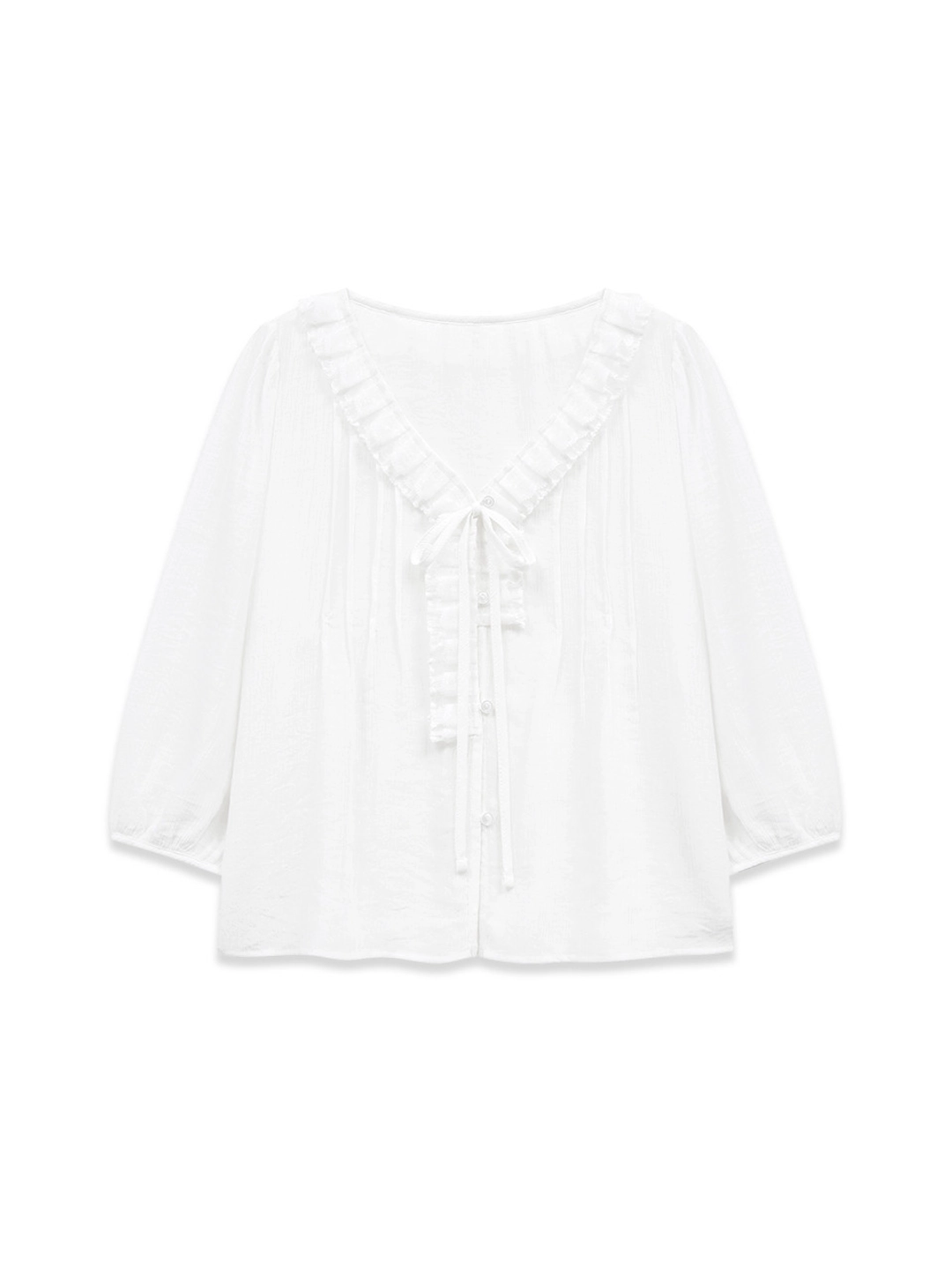 마가린핑거스 LACE PINTUCK BLOUSE (WHITE) 상품 이미지 1
