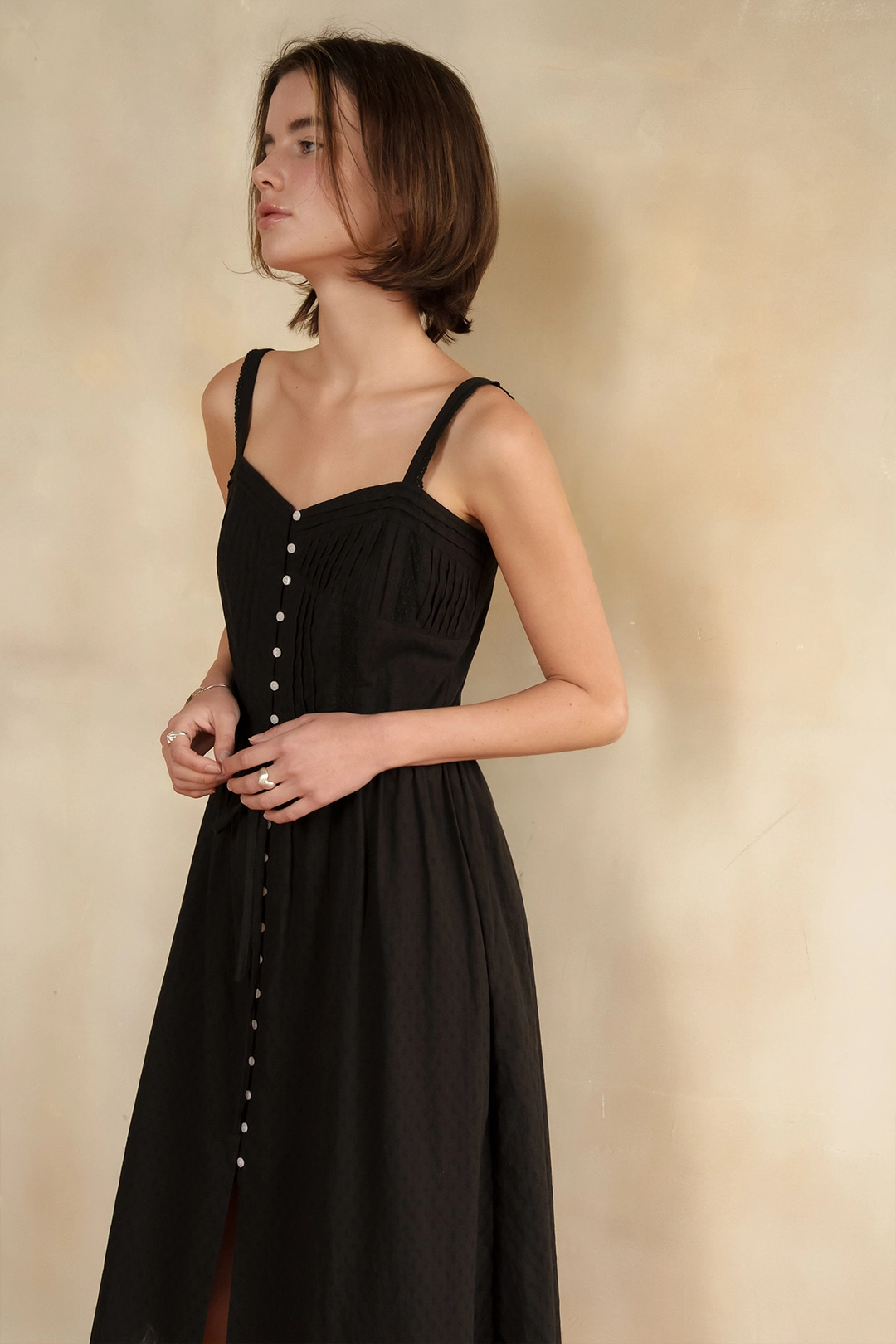 샤드라마 FANCY PINTUCK LACE DRESS [BLACK] 상품 이미지 2