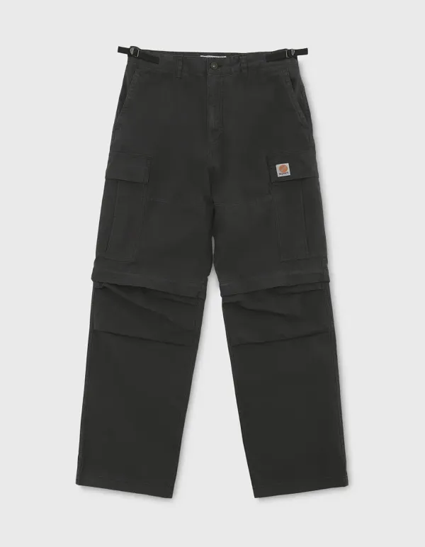 STONE WASHED CARGO PANTS / Black