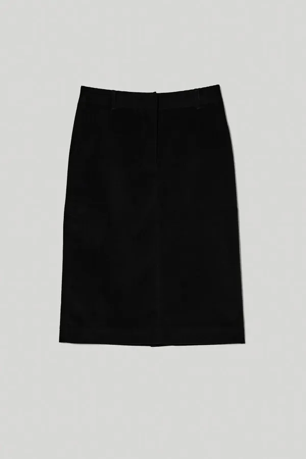Corduroy h-line skirt (Black)