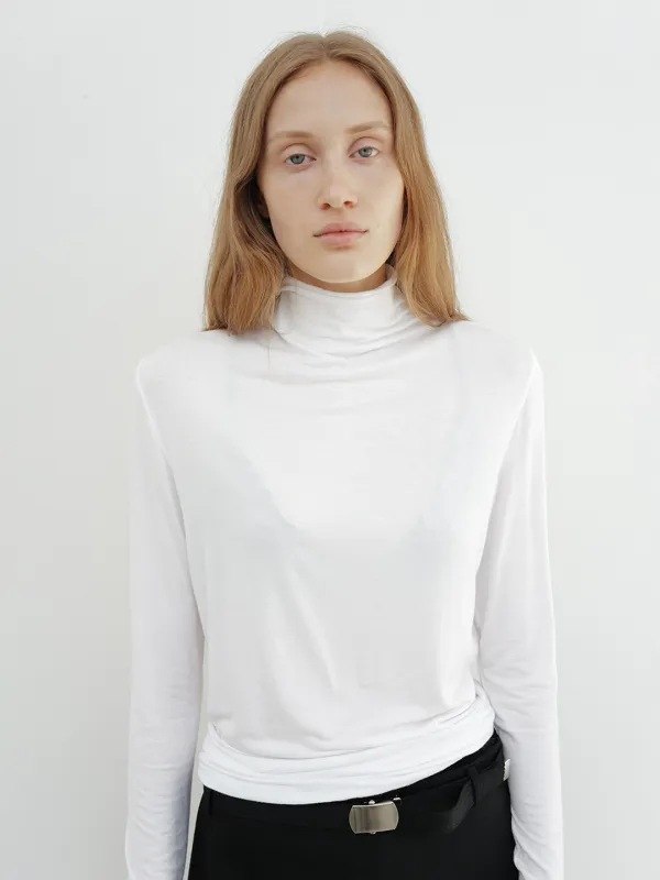 MILA MOCK NECK TOP [WHITE] - EHRE