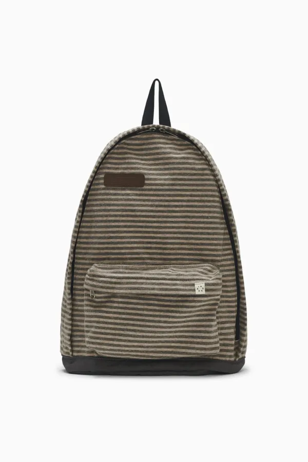 JERSEY STRIPE BACKPACK, BROWN