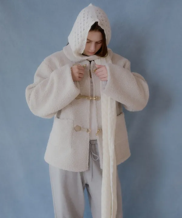 Scope Wool Hooded Muffler ( Ivory )