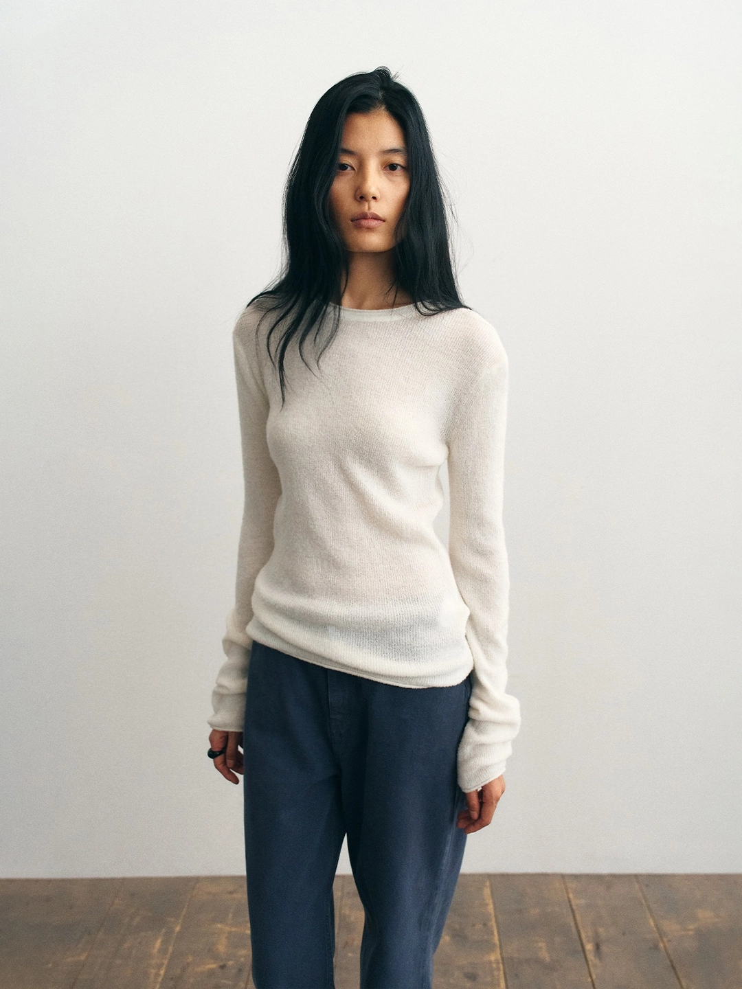 더릴 Elena Round Neck Knit_Ivory 상품 이미지 1