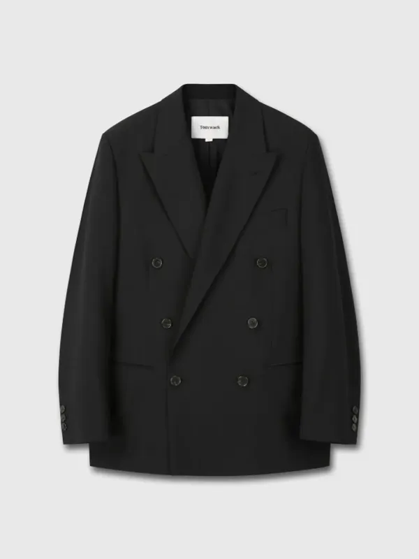 LIGHT WOOL OVERSIZED BLAZER_ BLACK