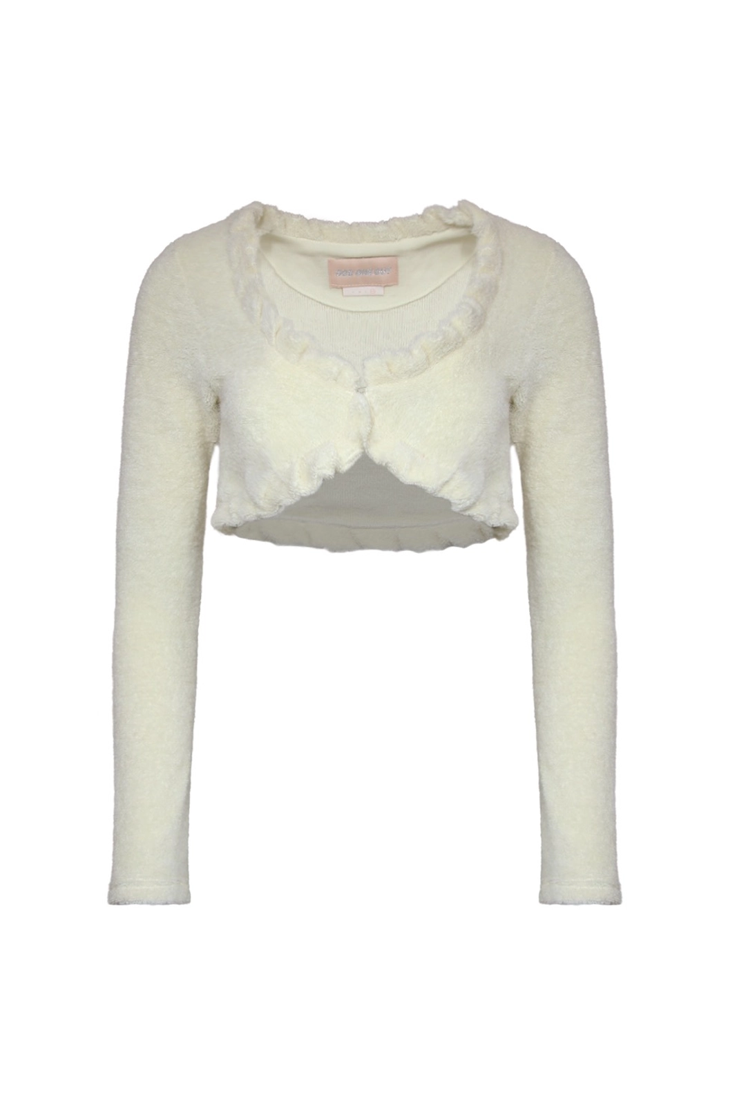 오드원아웃 TWIST FRILL TERRY CARDIGAN IVORY 상품 이미지 1