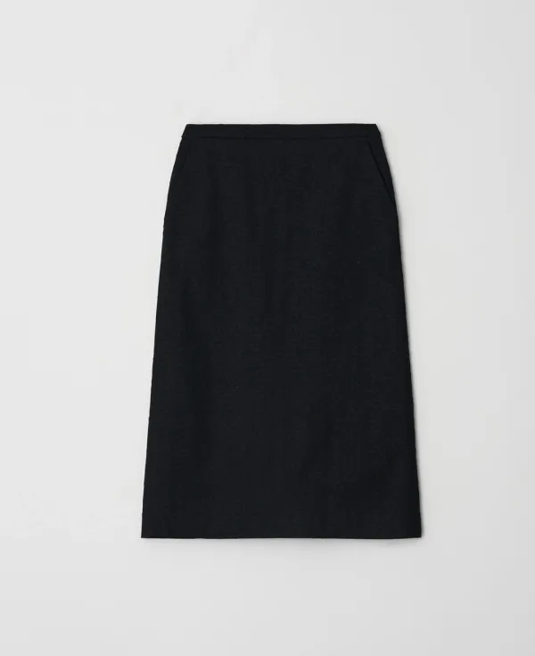 Floral Straight Skirt_BLACK