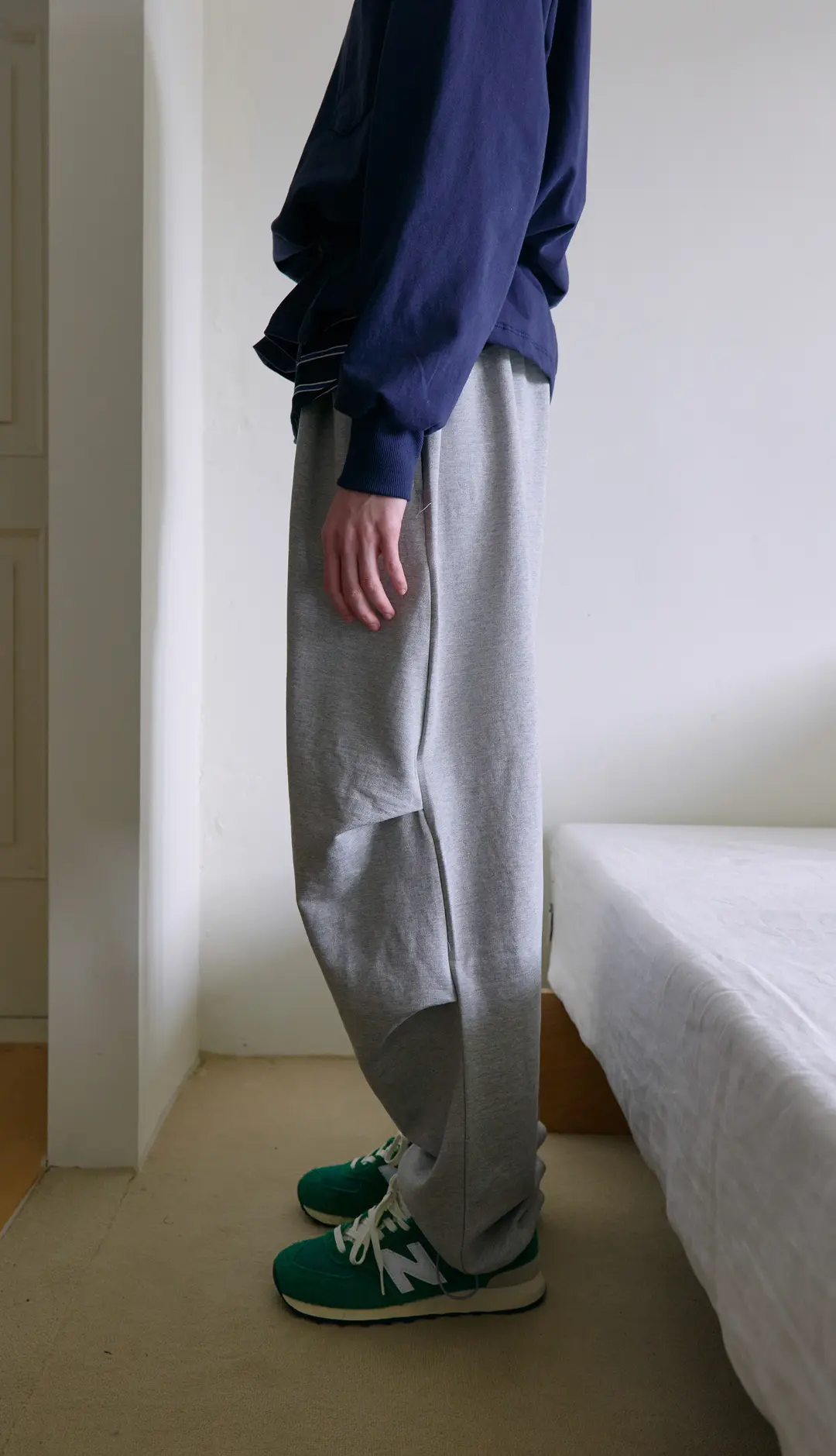 노컨텐츠 170. Cotton Pin-tuck Pants _ Melange grey 상품 이미지 3