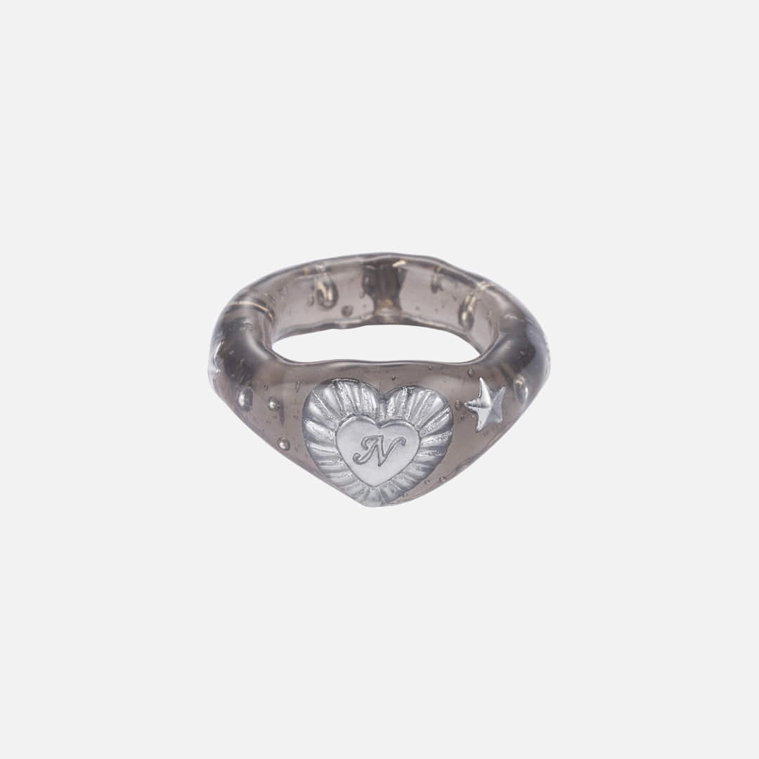 엔프프 glaze heart ring-black 상품 이미지 1