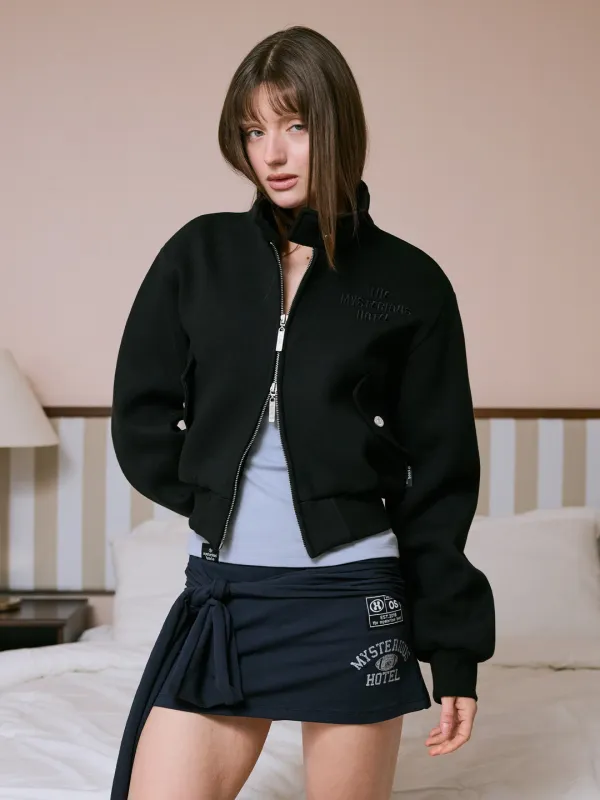 CROPPED BOMBER JK  - BLACK