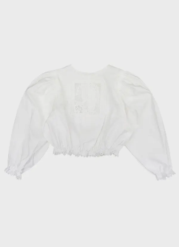 lace crop motive blouse