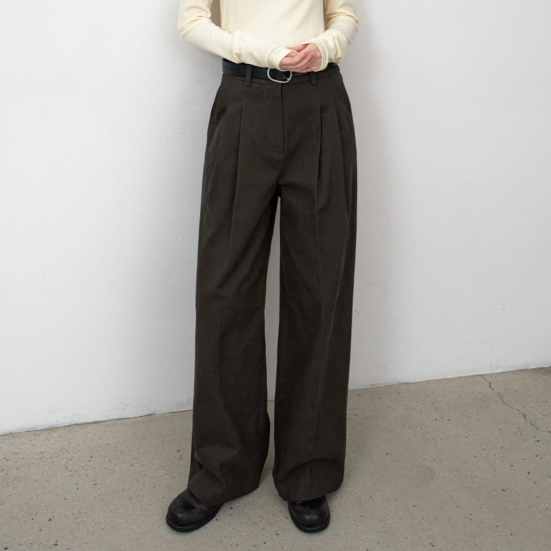 아뜰리에 나인 (PT-5721)ESSENTIAL WARM COTTON TUCK CHINO PANTS 상품 이미지 2