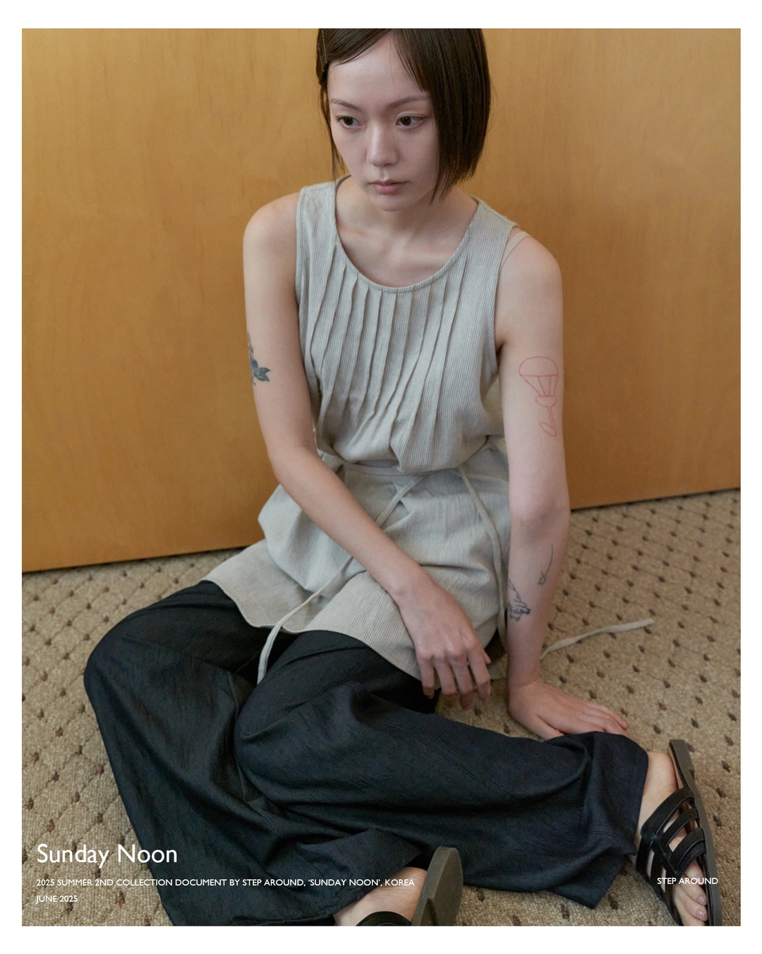 스텝어라운드 Airy nylon wide pants_BLACK DENIM 상품 이미지 2