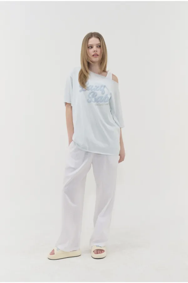 How Lazy Off shoulder T shirt (4color)