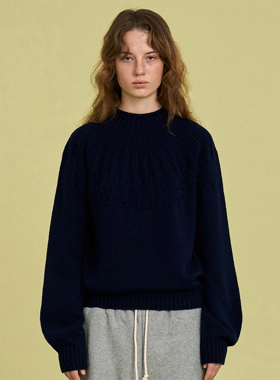 망고매니플리즈 BOWL CABLE KNIT_NAVY 상품 이미지 2