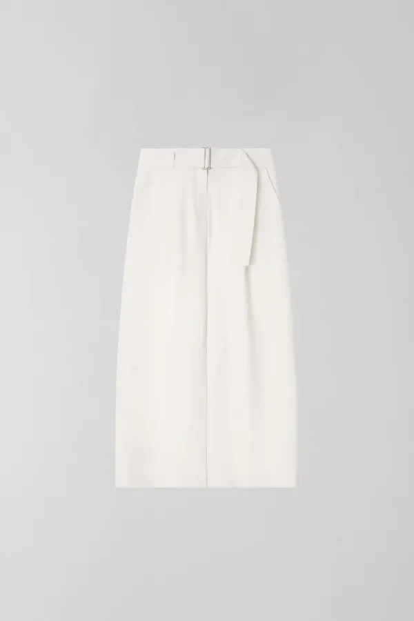 LOW PIN-TUCK BELTED SKIRT_IVORY_OE1C2MSK10IVY