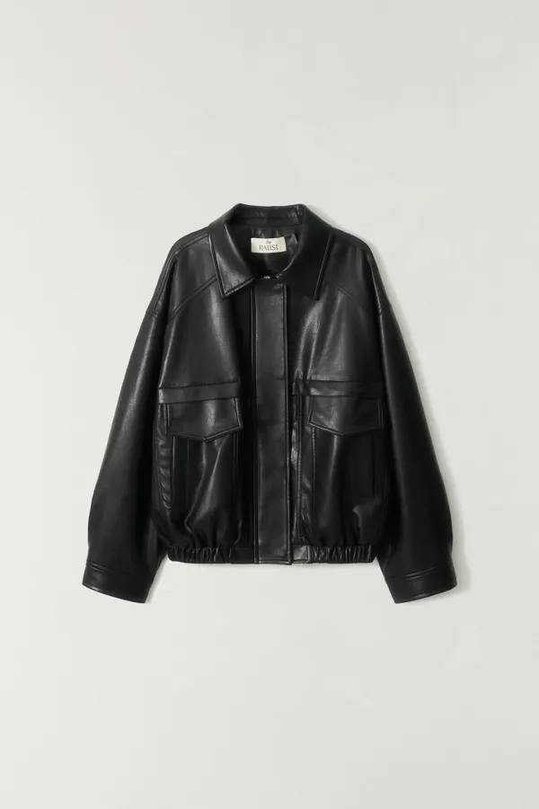 미니멀 레더 블루종 BLACK