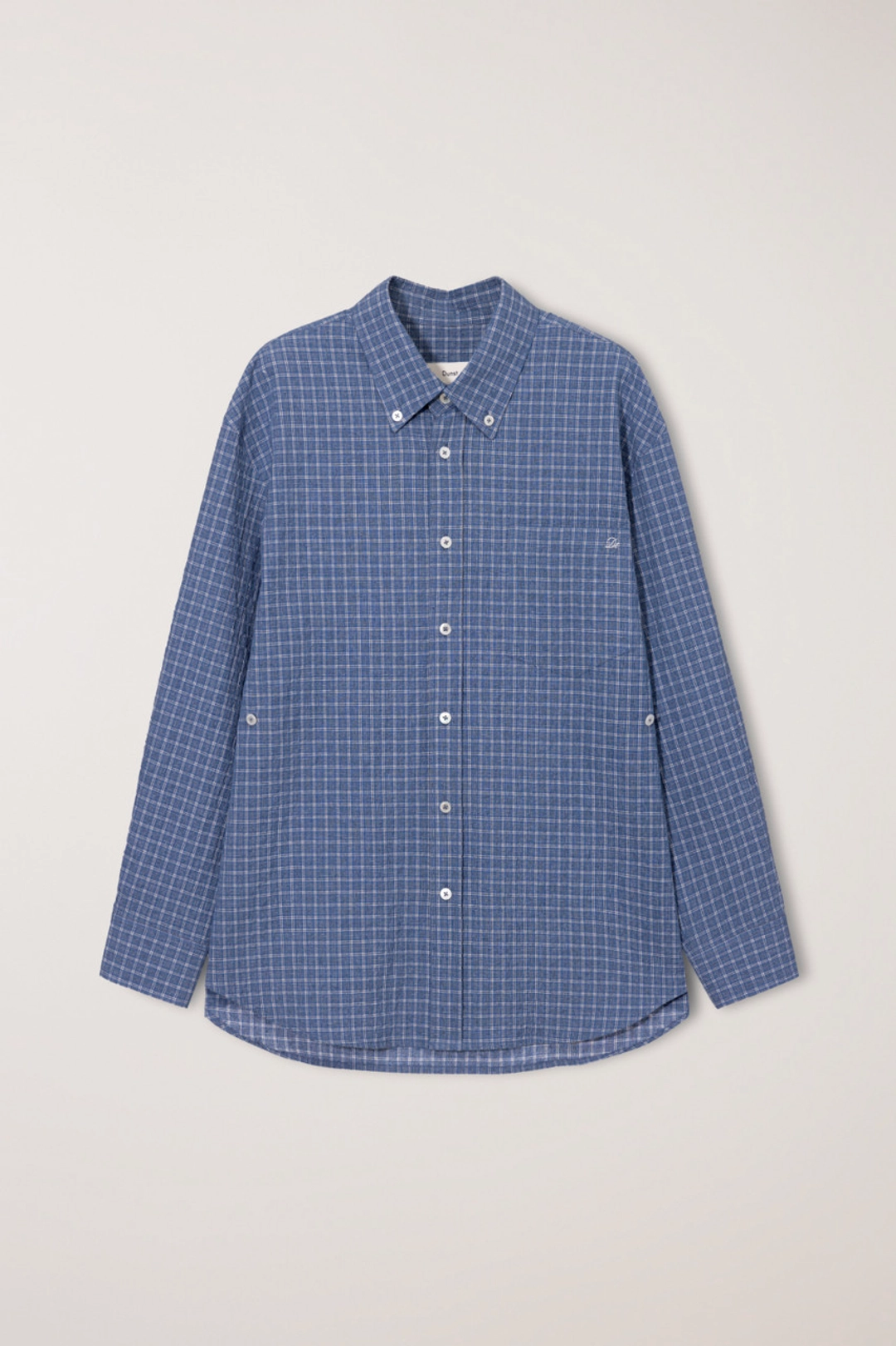 던스트 UNISEX SEERSUCKER BD SHIRT BLUE CHECK_UDSH6B127B2 상품 이미지 1