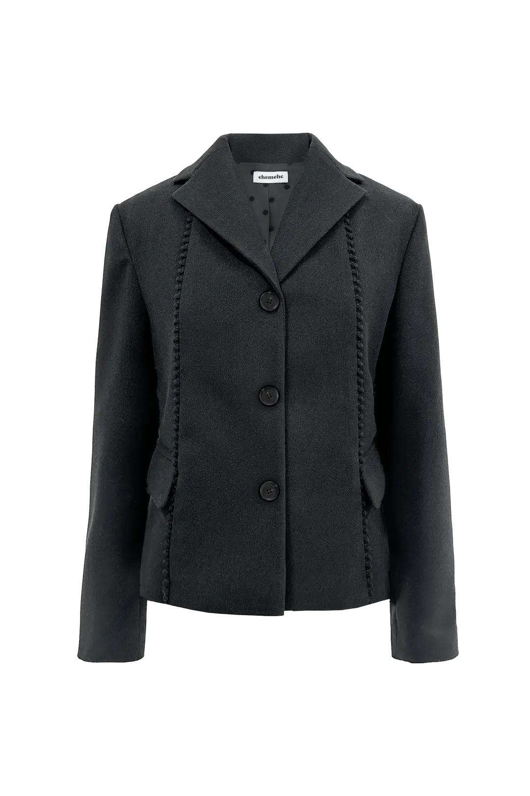 체메씨 POM BOW JACKET (CHARCOAL) 상품 이미지 3