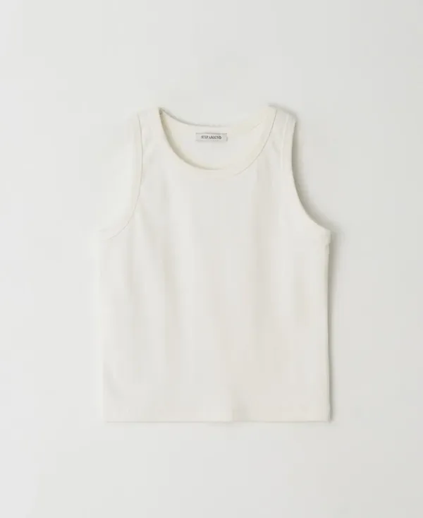 Span rib sleeveless_WHITE