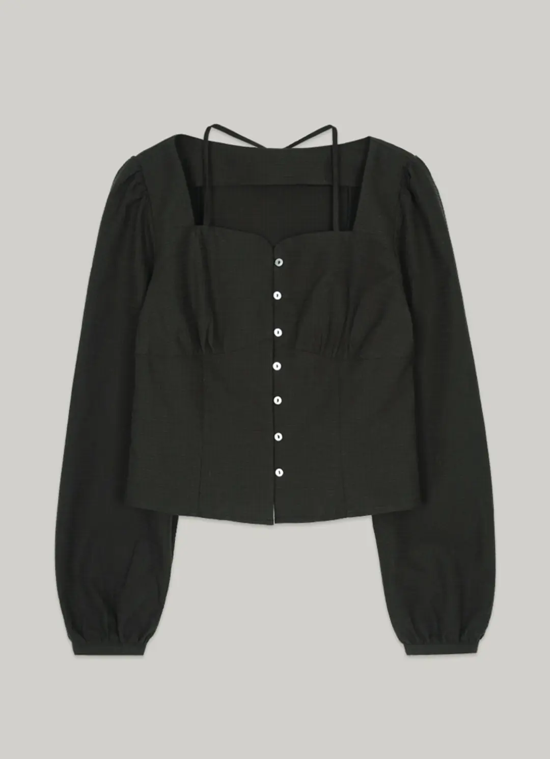아워코모스 comos 1351 heart halter-neck blouse (black) 상품 이미지 1
