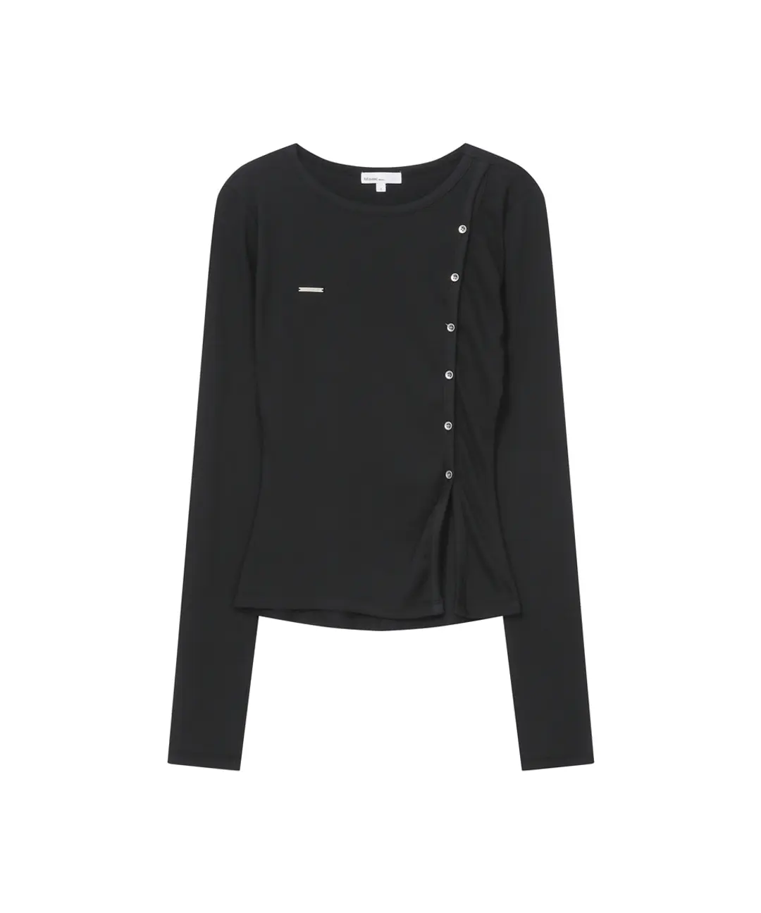 미세키서울 Unbalanced button long sleeves BLACK 상품 이미지 1
